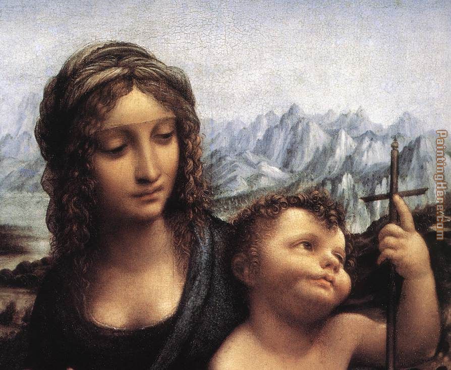 Madonna with the Yarnwinder detail painting - Leonardo da Vinci Madonna with the Yarnwinder detail art painting